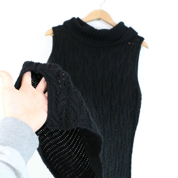*Joseph Black Sleeveless Knit Turtleneck Sweater - Picture 4 of 6